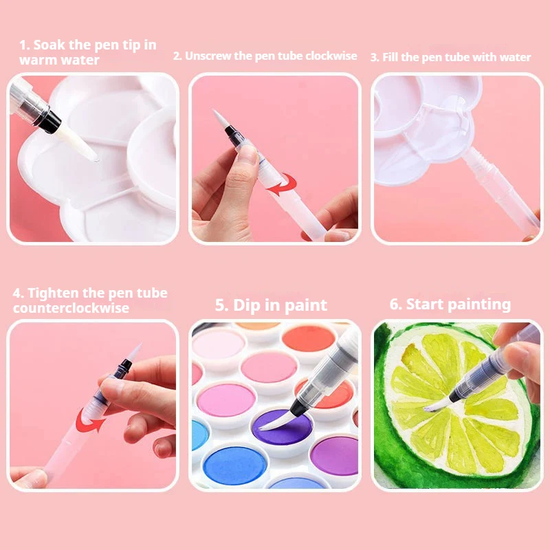 Refillable Watercolor Brush Pens 5
