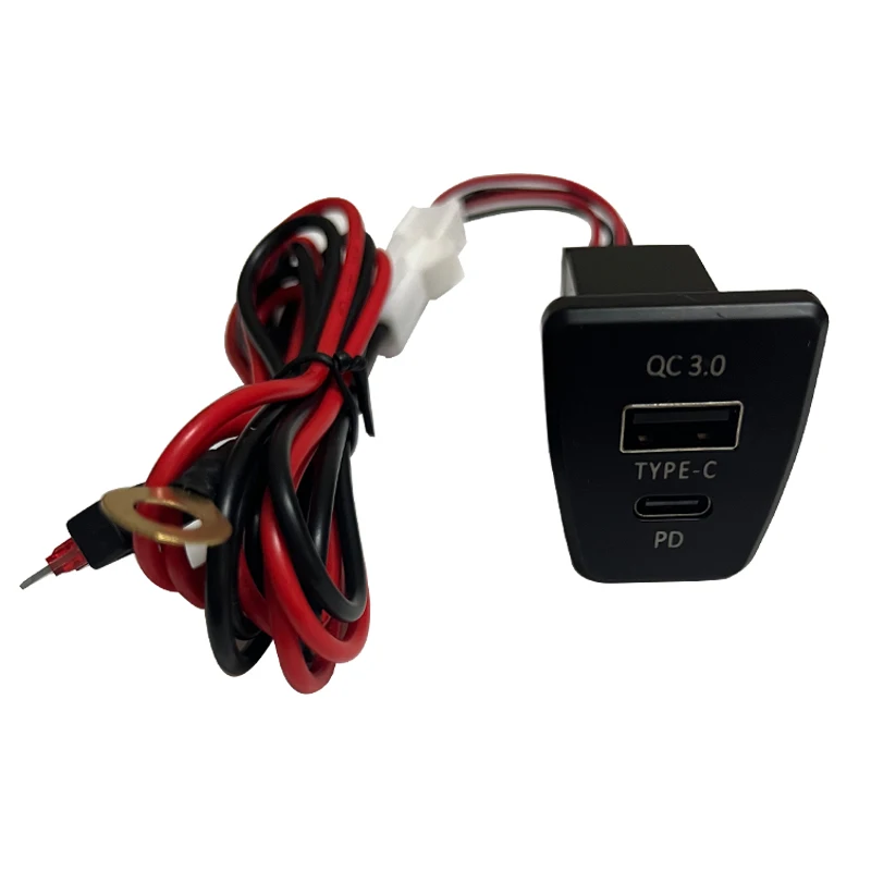 Caricabatteria da auto a luce rossa blu TYPE-C PD QC3.0 adattatore interfaccia scatola fusibili interfaccia USB per Toyota RAV4 Rav4 5th XA50 2019