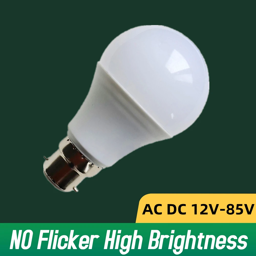 태양광 캠핑용 LED 전구 램프, 콜드 화이트 저전압, AC DC 12V, 24V, 36V, B22, 3W, 6W, 9W, 12W, 18W, 21W, Lampada