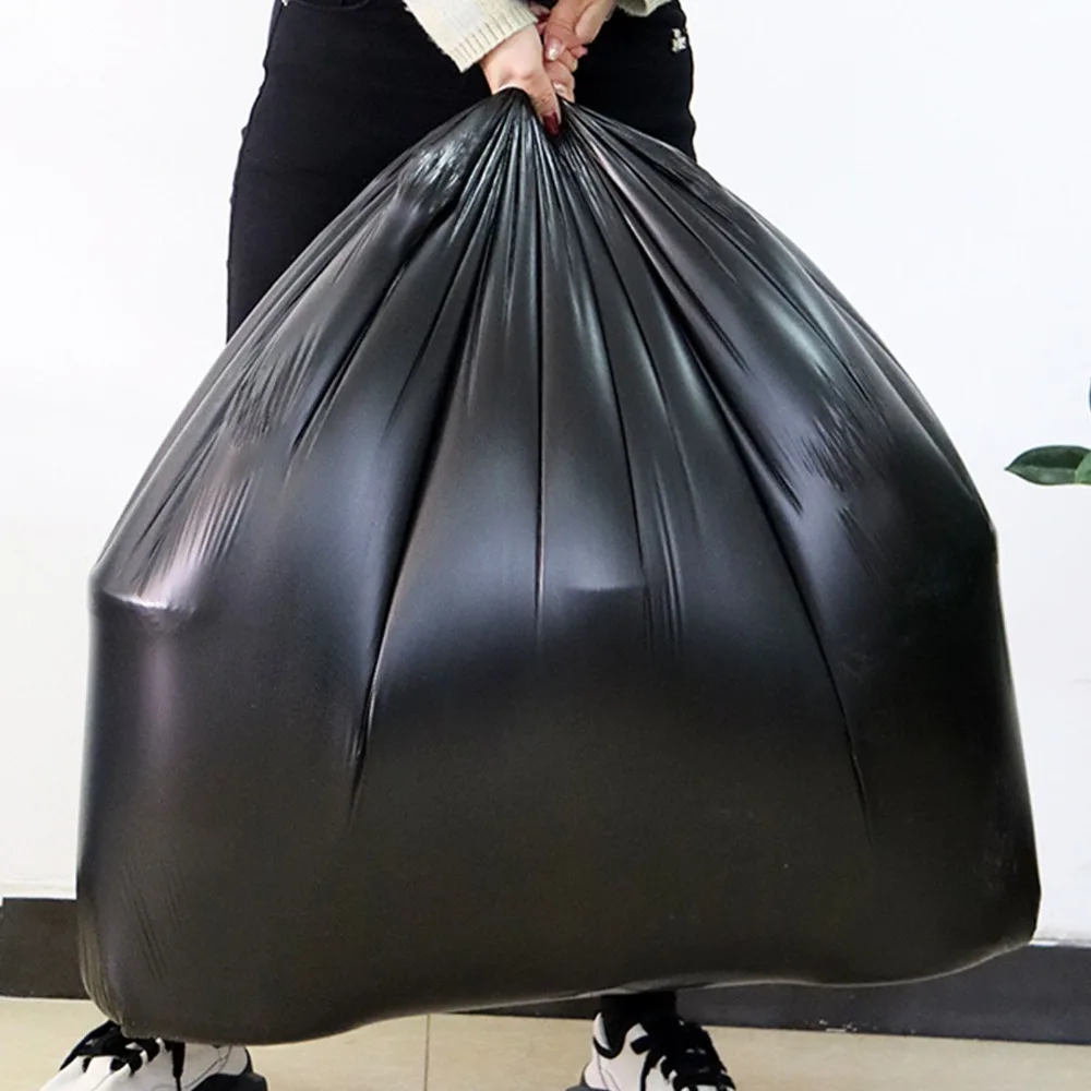 50pcs Disposable Puncture Resistant Garbage Bags Flat Top Design Thick Trash Bags Multi-Use Trash Can Liners Office