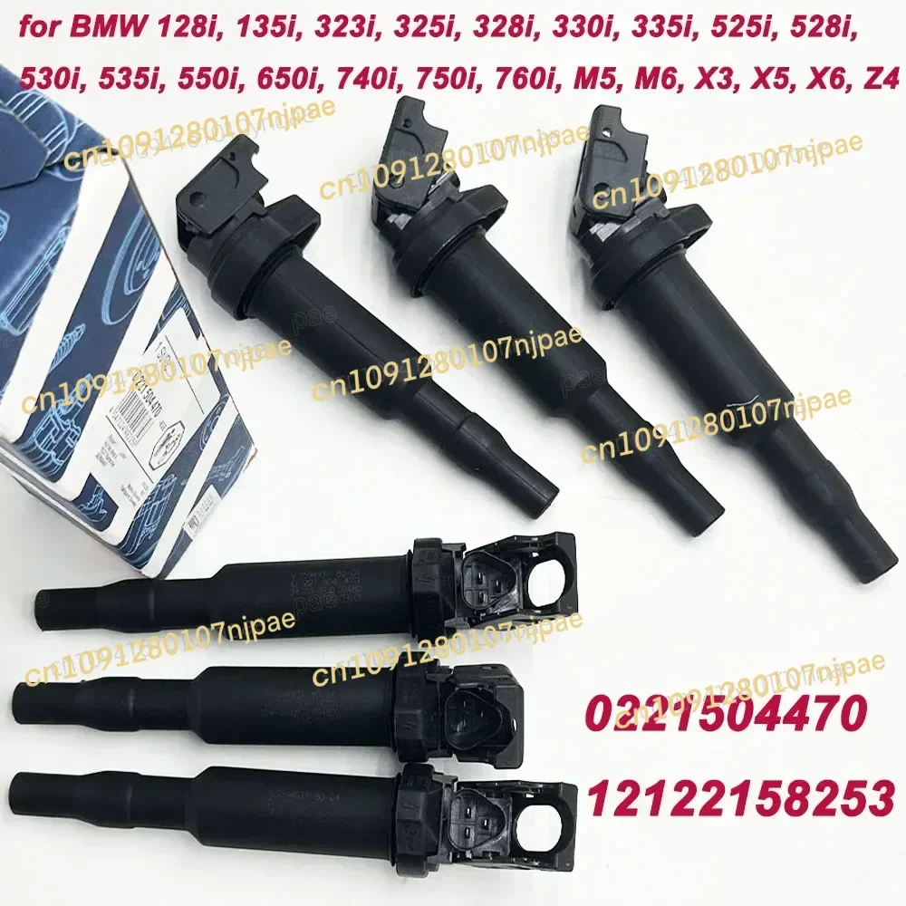 6 قطعة ملفات تشغيل محرك السيارات 0221504470 ل B-MW 325i 335i 328i 525i 530i 330i 650i X3 X5 X6 M3 Z4 12138616153 12137594937 12138657273