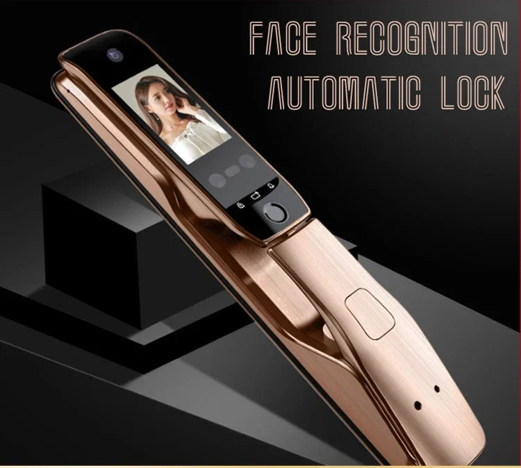 Fingerprint lock of household security door with camera capture 3D face recognition brush fingerprint lock