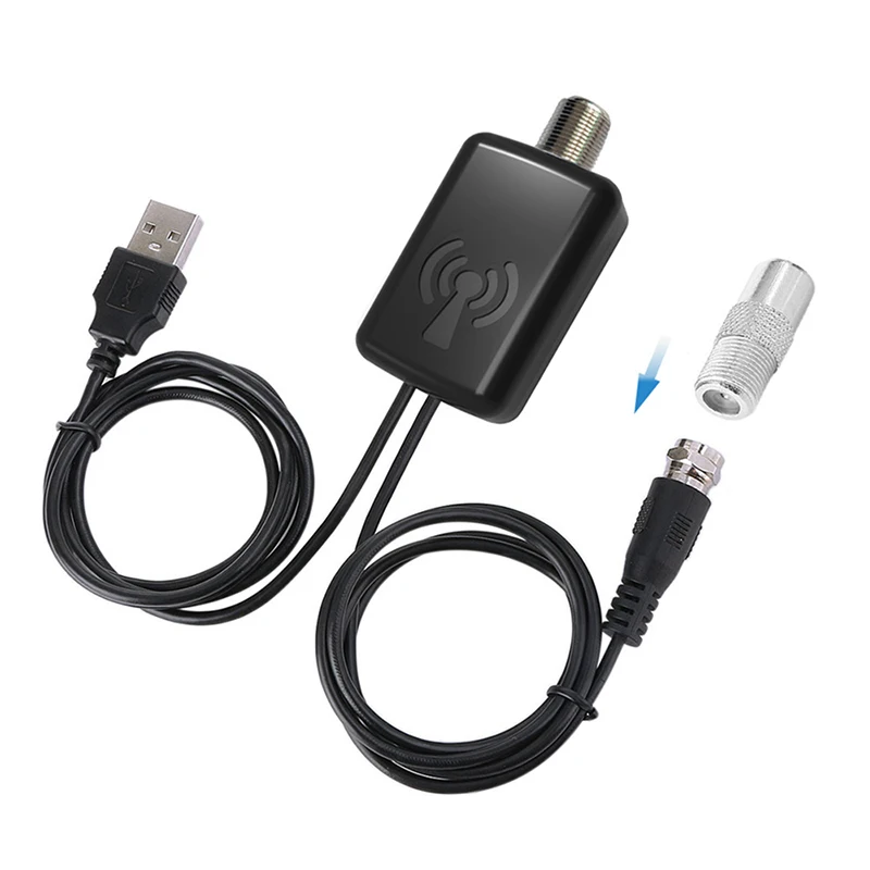 

Indoor Digital HDTV Antenna Amplifier TV Booster 1080P USB VHF UHF Kit Signal Receiver Aerial