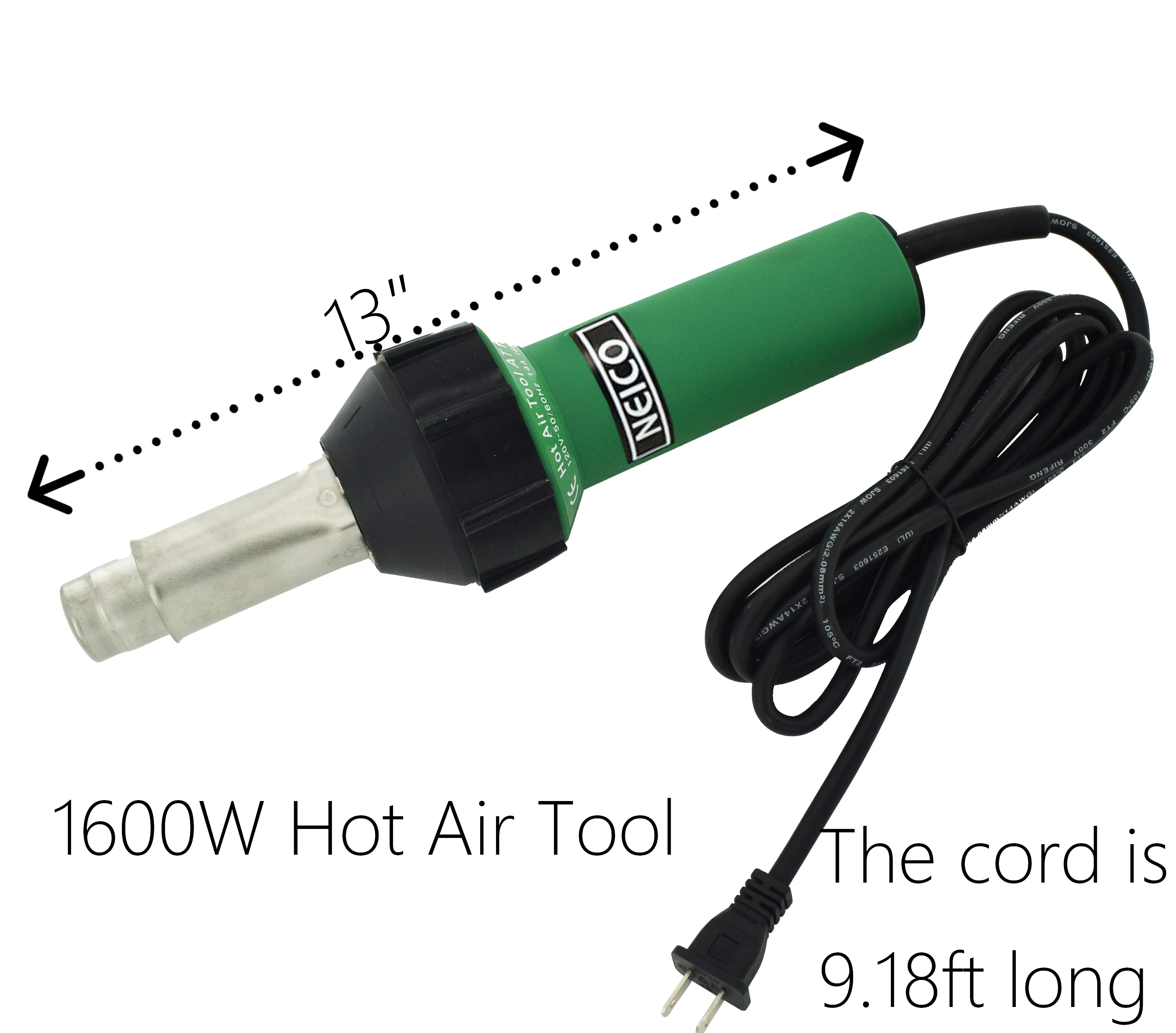 1600W 220V Hot Air Gun PVC Plastic PP Vinyl Floor Hot Air Welding Kit Heat Gun and Accessories Set