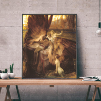 Herbert Draper The Lament for Icarus Canvas Painting Wings Surrounded By Nymphs Poster Symbolists Wall Art Decor