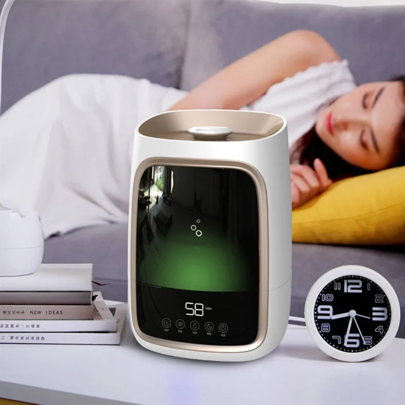 Humidificateur d'air domestique silencieux pour chambre à coucher, machine d'aromathérapie pour bébé enceinte, petit vaporisateur de grande capacité, 4L