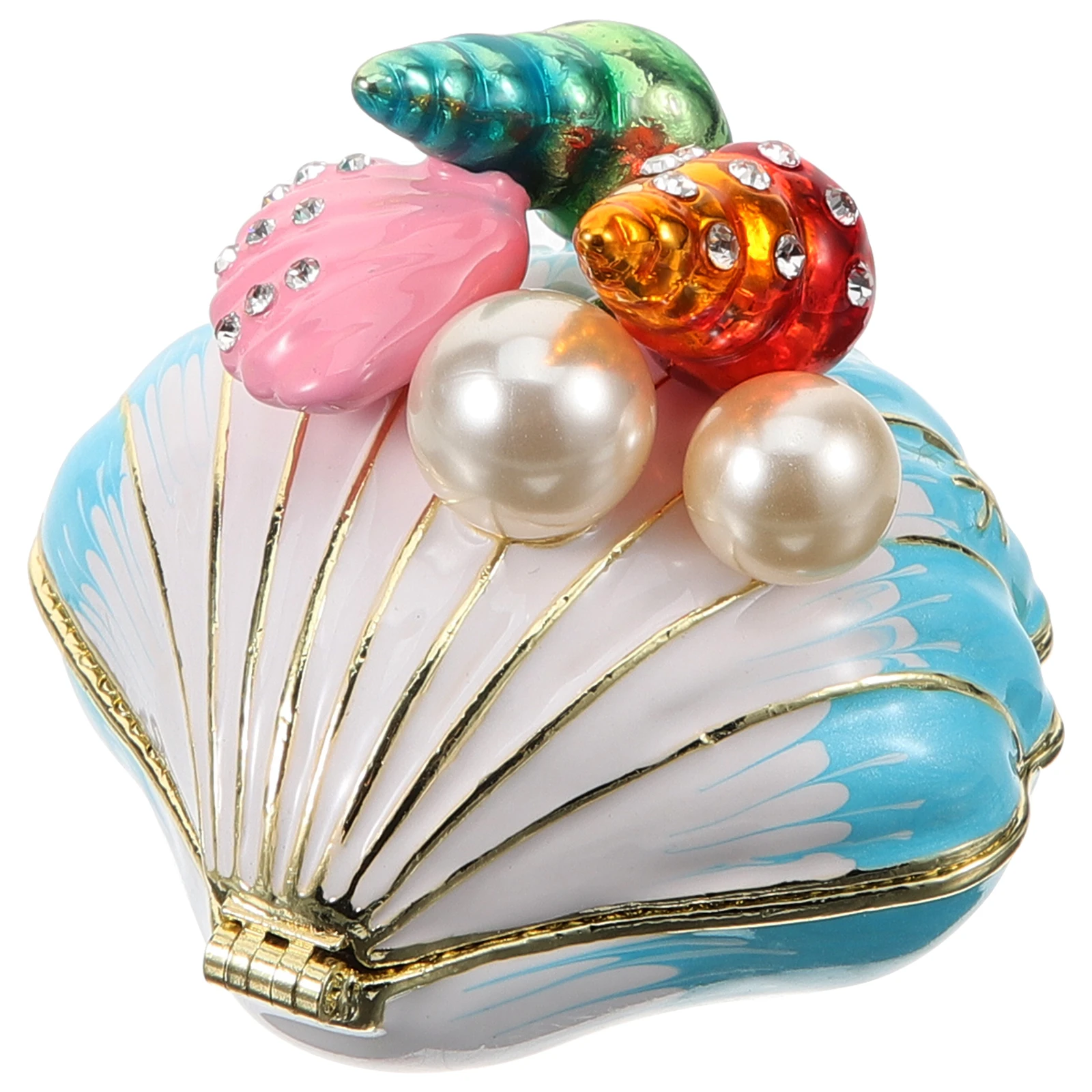 

Shell Storage Box Jewelry Organizer Case Mini Trinket Travel Earring Decorative