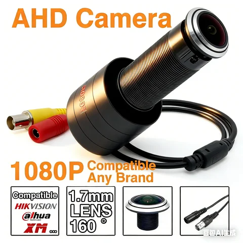 1920*1080P AHD CCTV Mini Camera 1.7mm Door Hole Cat Eye Panorama Peephole Fisheye Super Wide Angle Surveillance HD CVI TVI 4in1