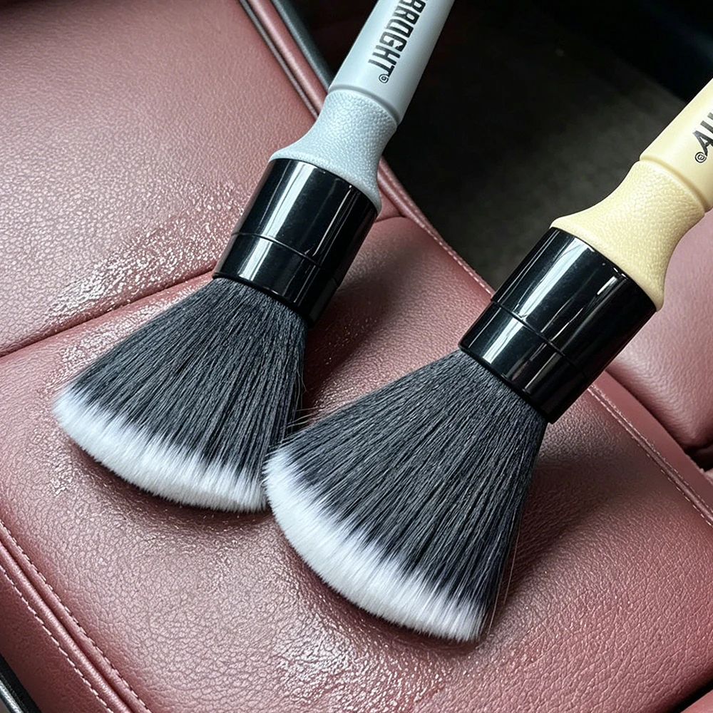AUTOBRIGHT Doppelkopf-Autodetailing-Bürste Premium Weiche Borsten Reinigungsbürste für Autoinnenraum, Zuhause, Tastatur & Kleine Fugen – Detail 5