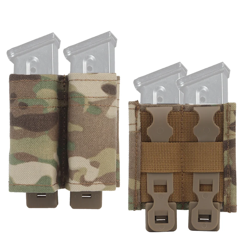 Pistol Double Magazine Pouch FAST 9MM Mag MOLLE Bag Hunting Airsoft AMMO Holder Nylon Support Malice Clip