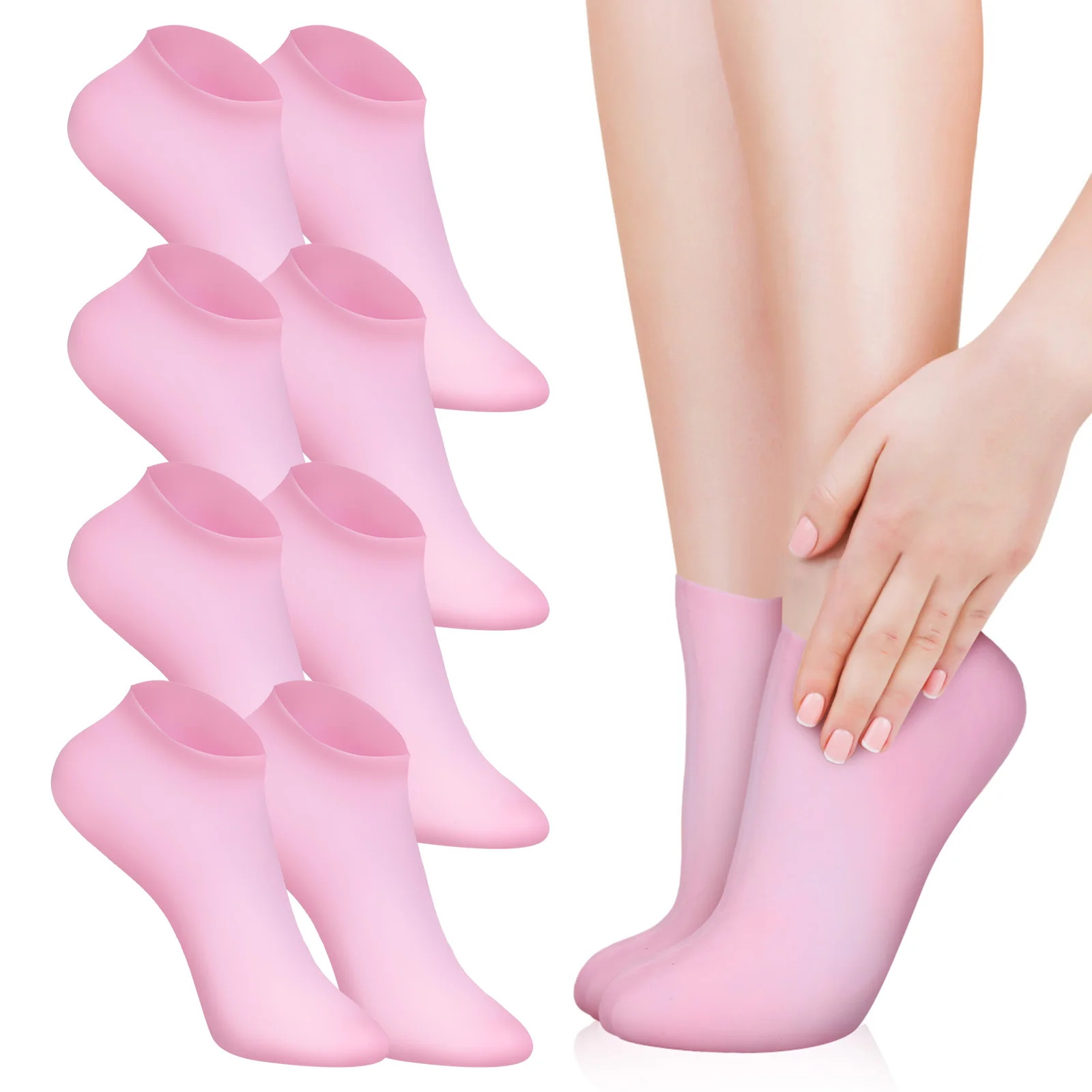 

5Pairs Silicone Moisturizing Socks for Dry Cracked Feet Women Soft Elastic Foot Care Silicone Socks Foot Care Supplies