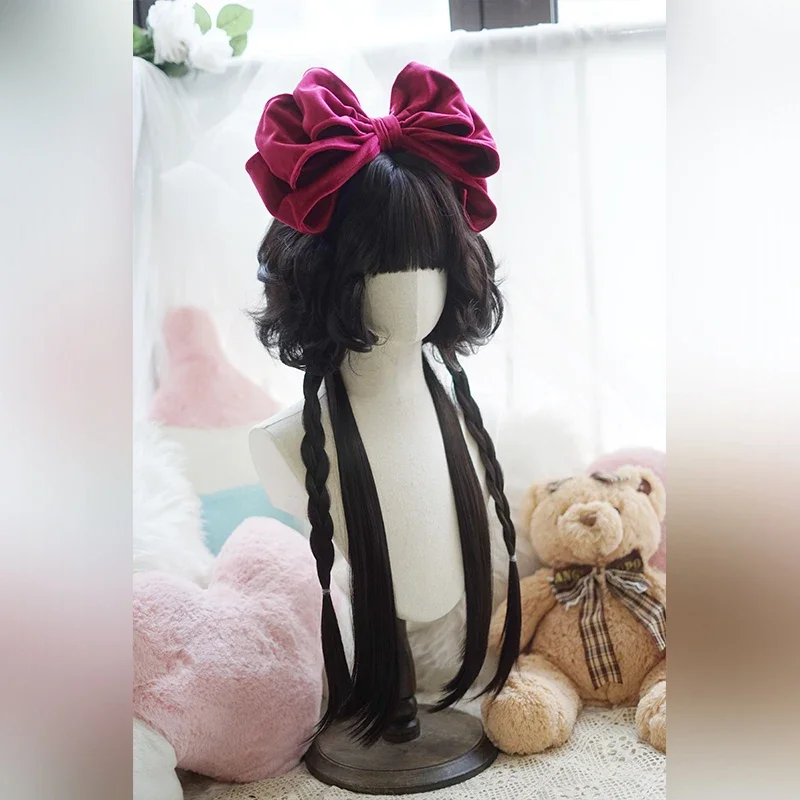 COS Lolita Curly Hair Jellyfish Head, Maple Sugar, Caramel Brown, Natural Black, Milky White