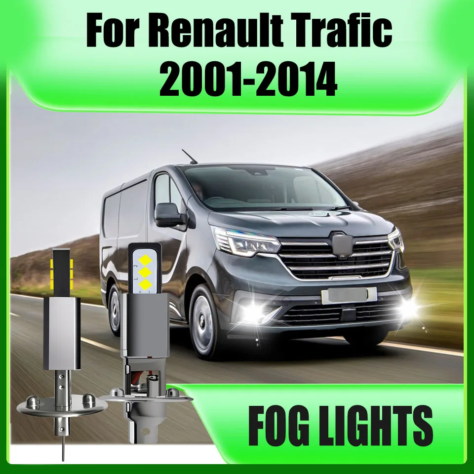 2x H1 448 Car LED Fog Lights Perfect Beam Cutoff Pattern 6500K For Renault Trafic 2001-2014 Citroen C3 MK1 MK2 2002-2016