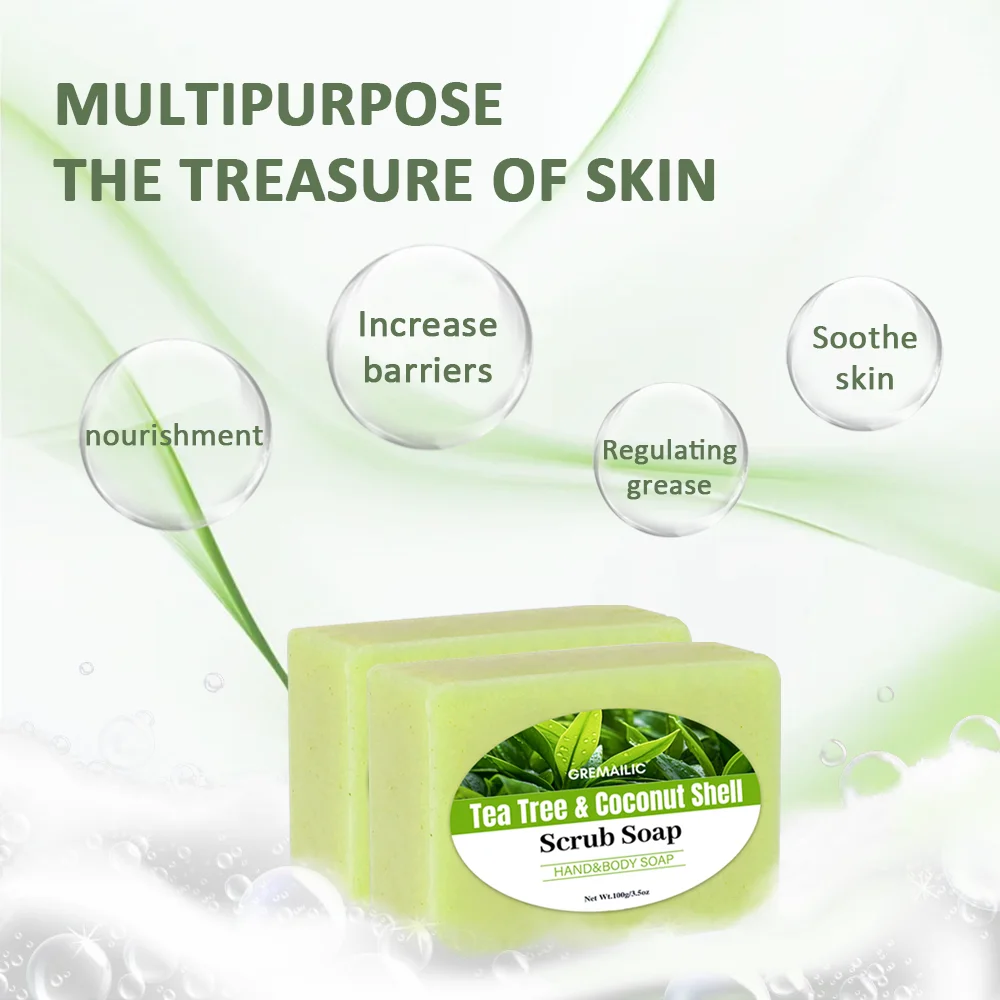 صابون الجسم بالشاي الأخضر والفحم - ينظف عميق/تقشير، يهدئ البشرة، ويوازن الزيت، وجميع أنواع البشرة #5