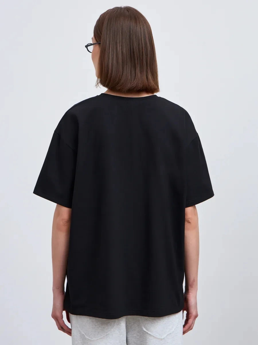 Faionable Casual Allentato rotondo Ne Stampato Lettera Tirt Top Donna Estate Cotone ort Sve Creative Commute Sle