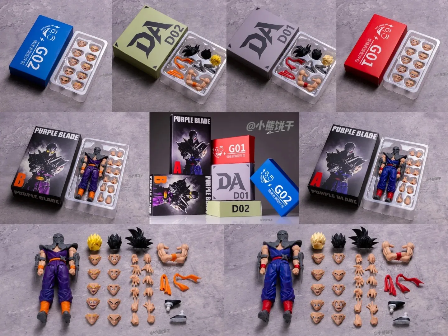 Teen Son Gohan Dragon Ball Action Figure Purple Blade Ninja Outfit 1/12 Scale in Stock HM&Air Studio Collectible Toy