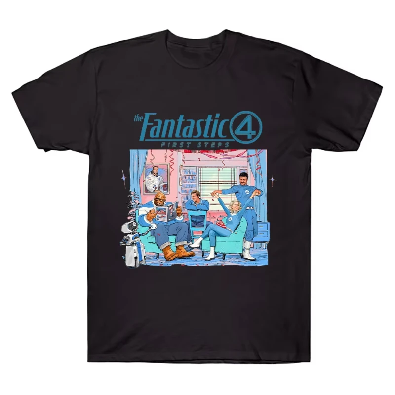 The Fantastic Four First Steps 2025 Movie T-shirt Men Women Cotton Tee Street Hip Hop Vintage Oversized Short Sleeve O-Neck Tops