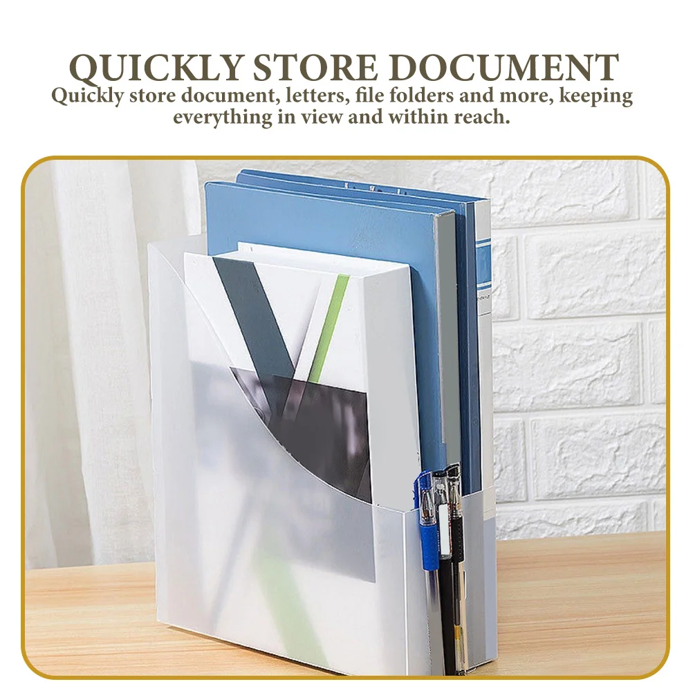 5Pcs Vertical File Organizer Rack Desktop Document Storage Shelf for Office Classroom Paper Tray Holder Hanging Folder Box