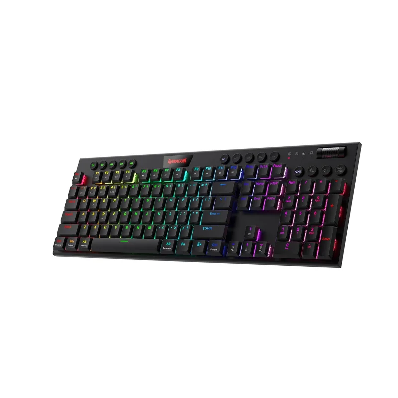 

Redragon K618 Horus Wireless RGB Mechanical Keyboard, Bluetooth/2.4Ghz/Wired Tri-Mode Low Profile Gaming Keyboards