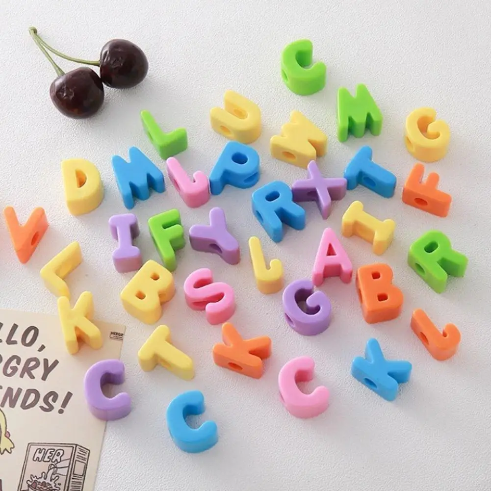 Jewelry Making Alphabet Beads 10pcs Diy Acrylic Bubble Letter Beads Colorful Alphabet Spacer Beads for Jewelry Making Keychain