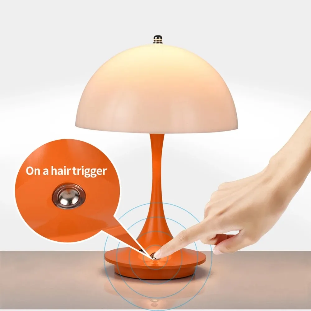 

LED Mushroom Touch Desk Lamp Portable Rechargeable Dimmable Table Lamp Bar KTV Bedroom Bedside Decorative Light