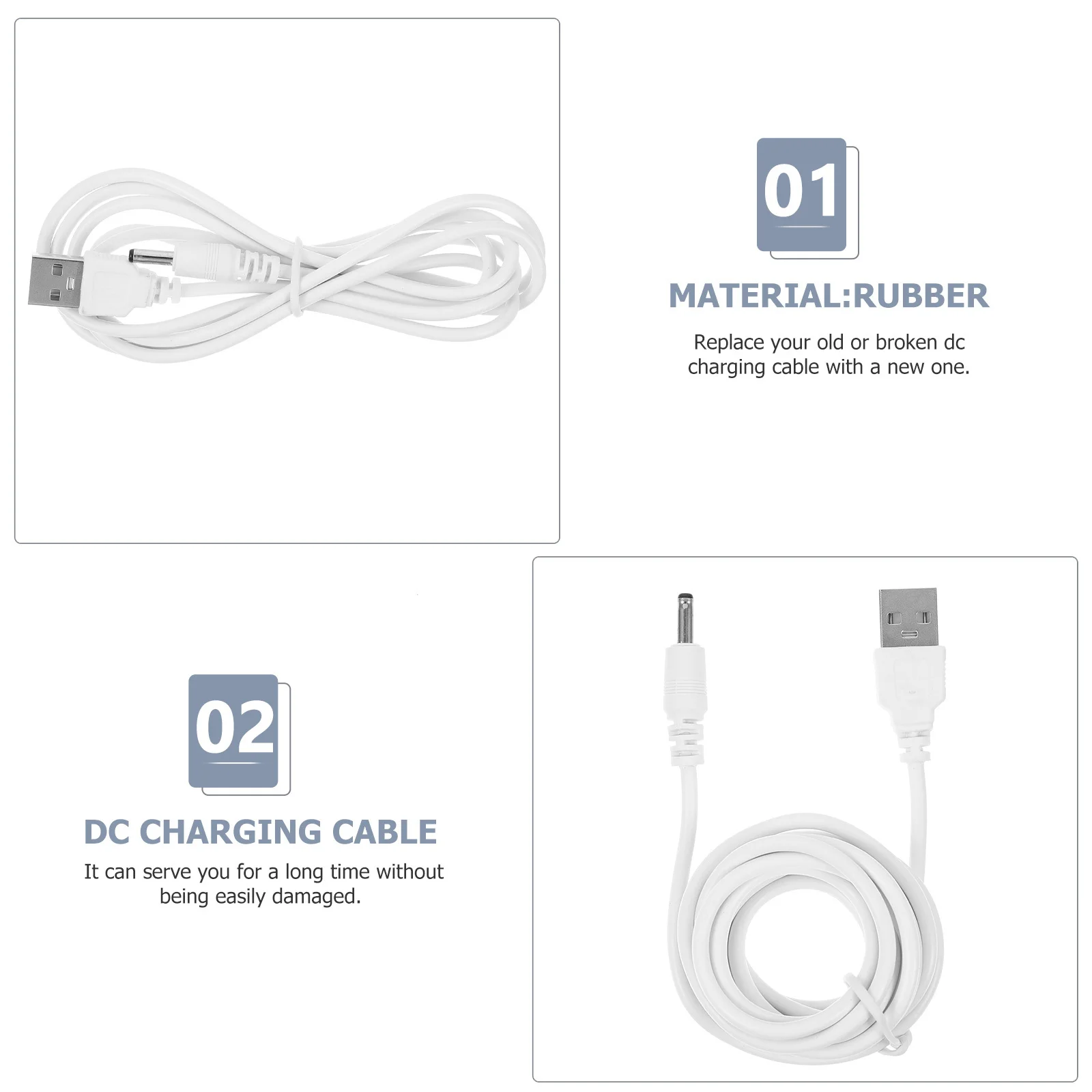 2 pces usb para dc cabo de carregamento 3.5x1.35mm substituição cabo de alimentação dc para tablet lâmpada ventilador dispositivo adaptador