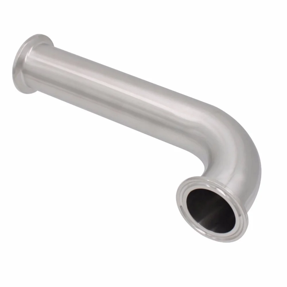 Clamp Φ38mm OD50.5mm Food-grade SS304 90-degree Elbow Clamp, Quick-Release, Extended,Single-sided Straight Edge, Fine Polish