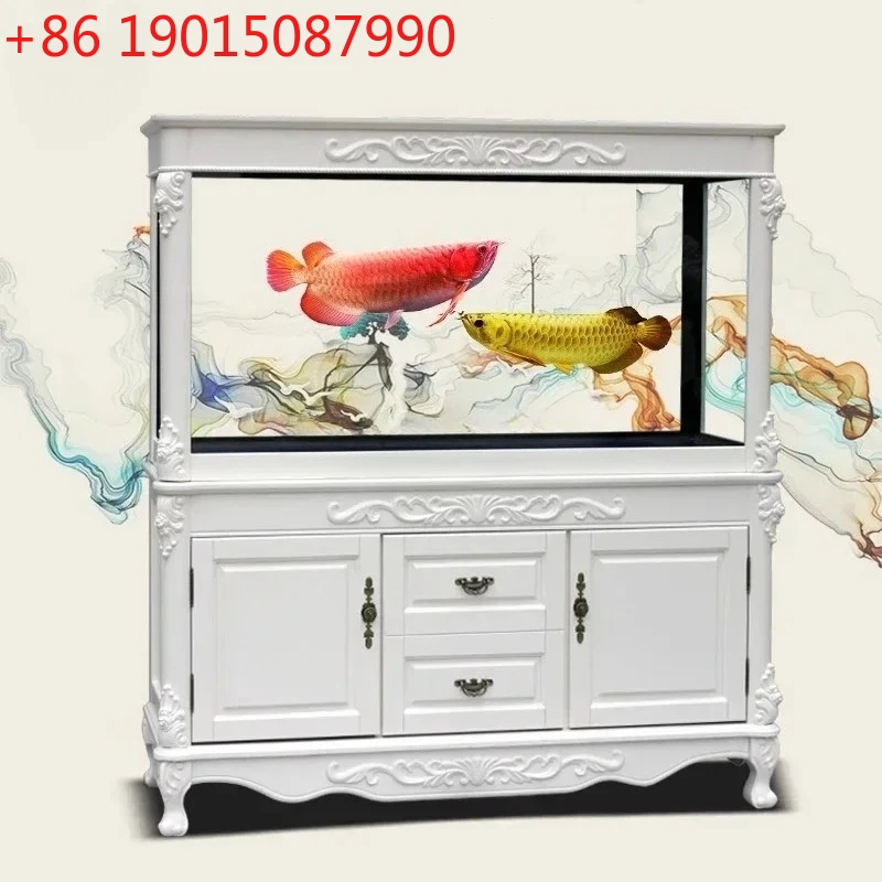 Solid Wood Fish Tank Entrance Living Room Ecological Bottom Filter No Water Change Needed Large Medium Small Aquarium