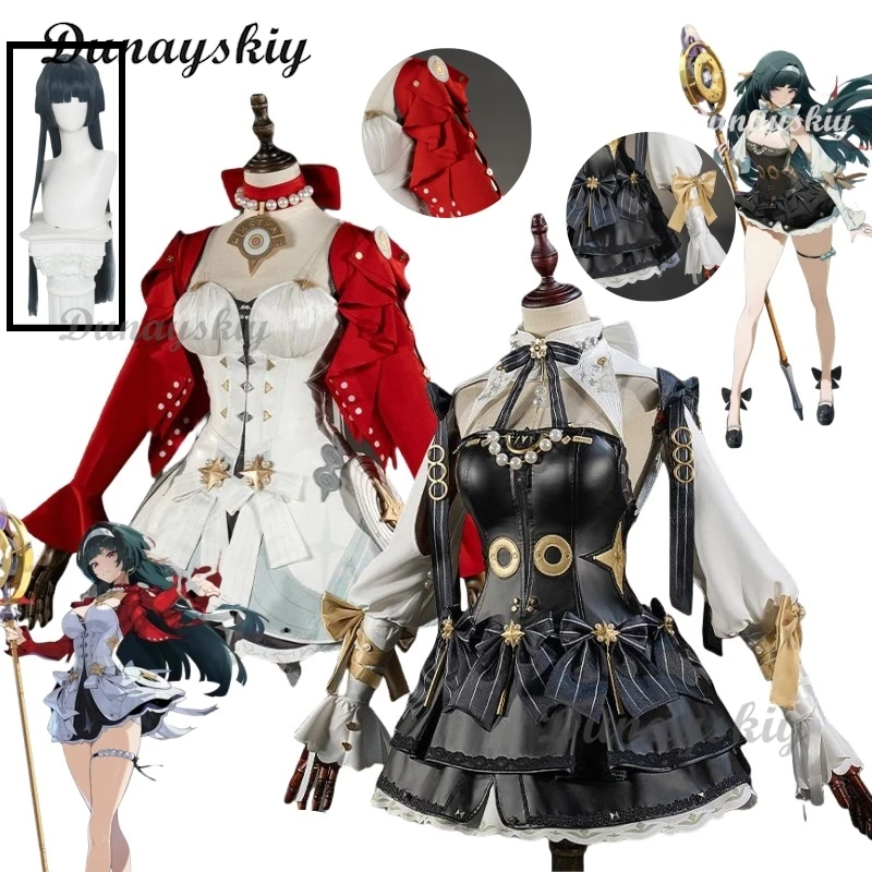 

Game Zenless Zone Zero Astra Yao Cosplay Costume Wig Astra Cos Anime Party Black Red Uniform Hallowen