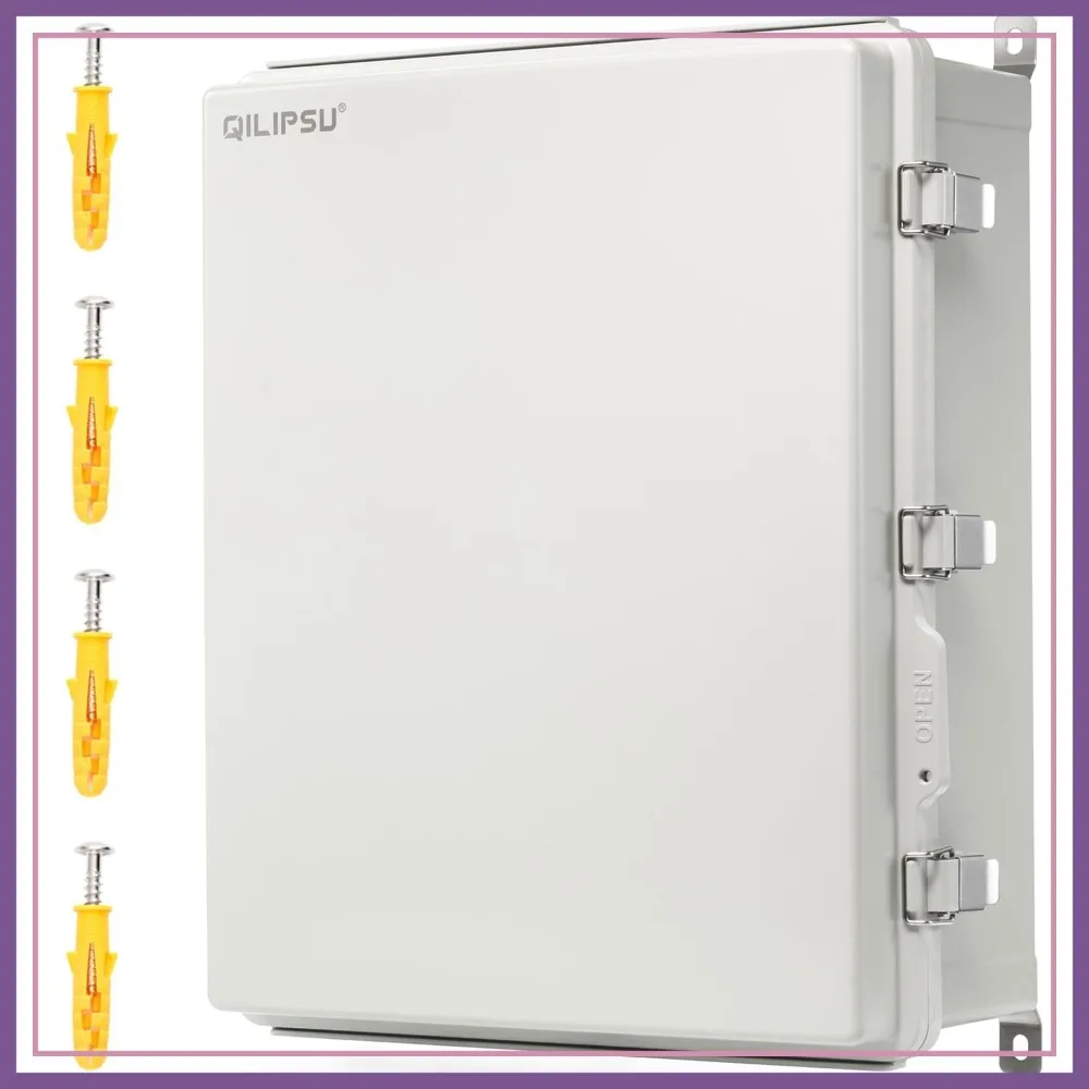 

UL94-V0 Waterproof Junction Box 20.3x16.4x7.9" IP66 Outdoor Electrical Enclosure Grey Hinged Door