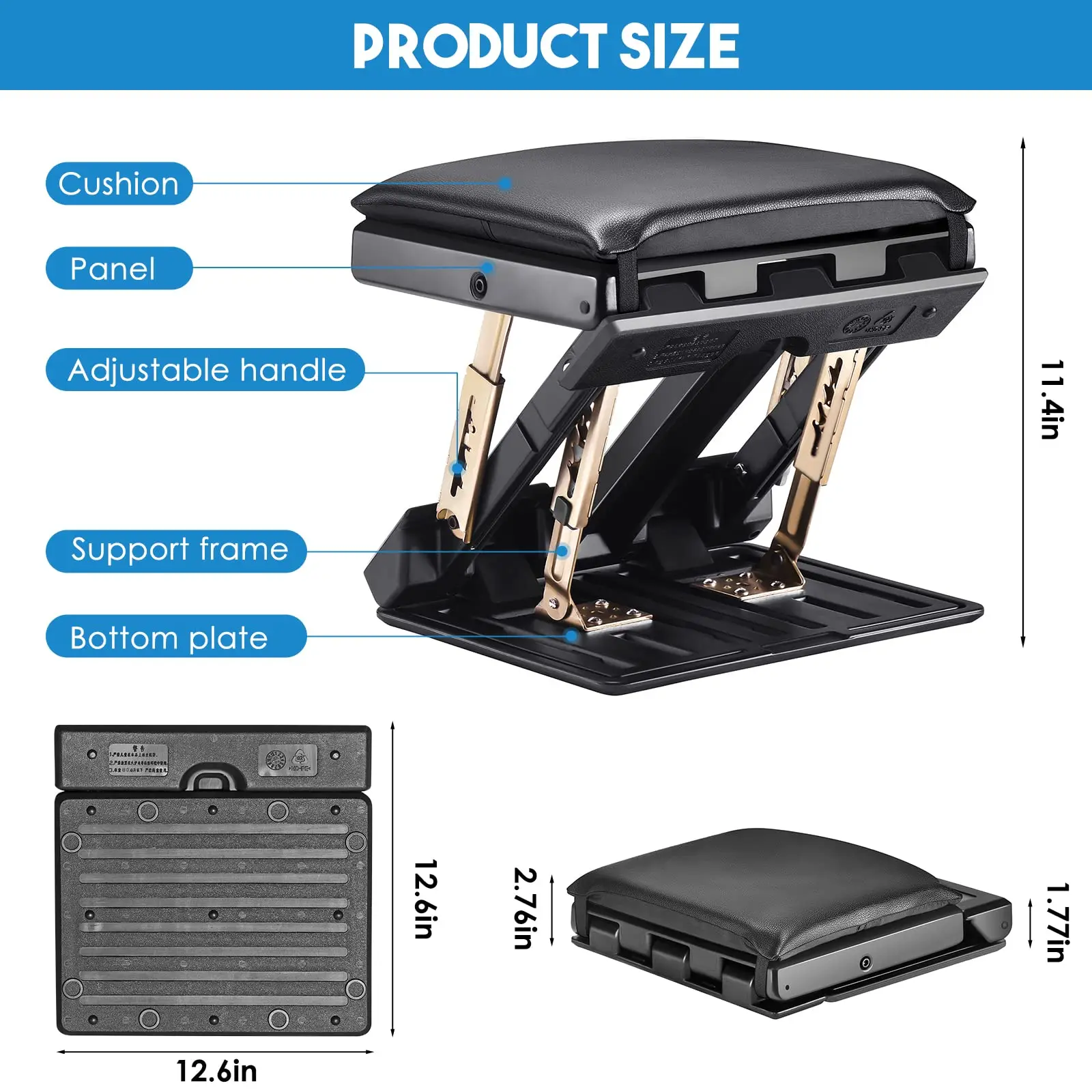 Footrest Desk With Massage Function Ergonomic Footrest Desk Leg Rest Height Adjustable With Soft Cushion Load 120lbs