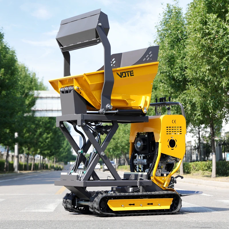 Customized Self-Loading Mini Site Dumper Tracked Crawler Dumper 800kg Payload for Construction and Agricultural Use