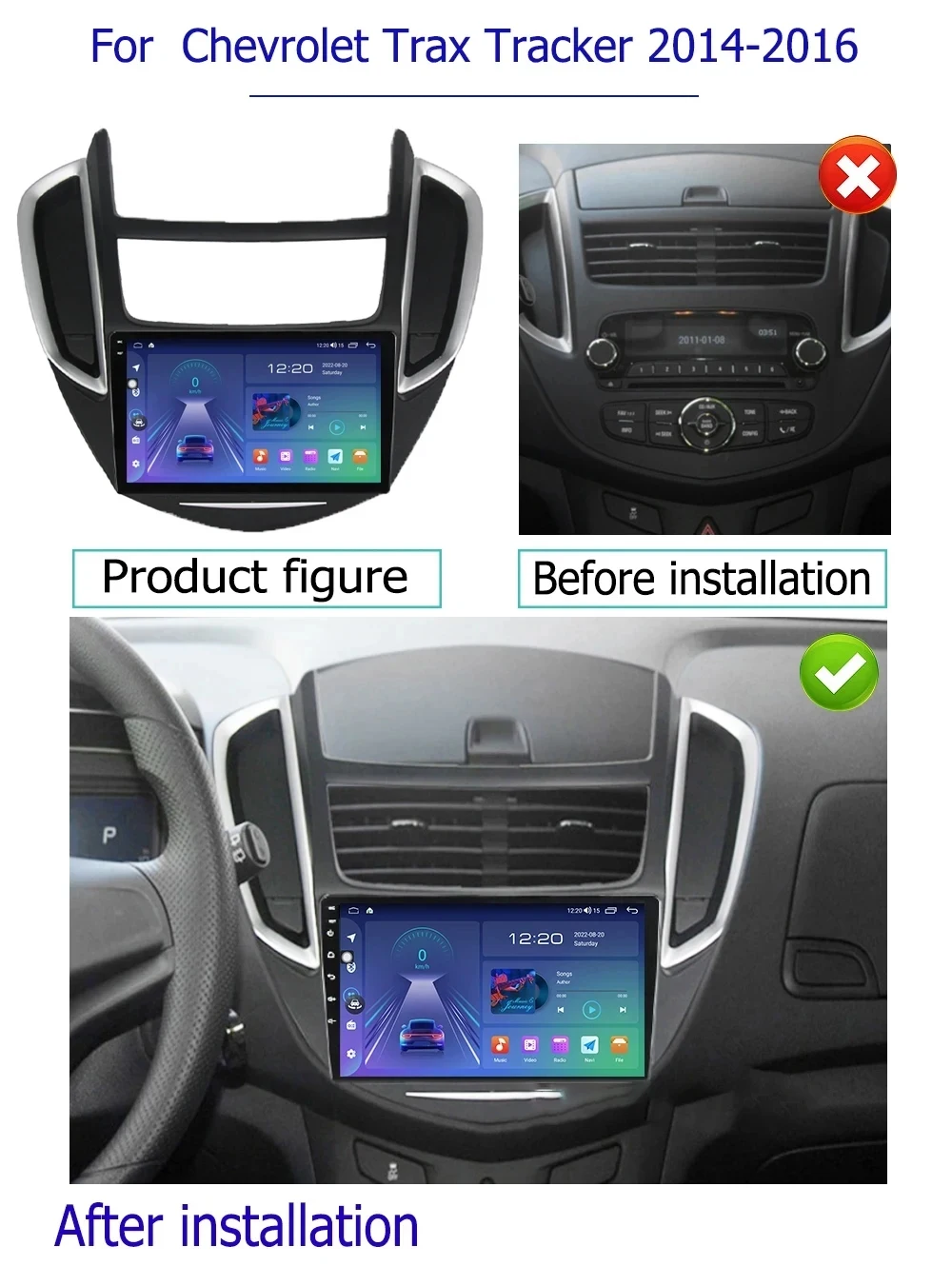 For Chevrolet Tracker 3 TRAX 2013 2014 2015 Android Auto Multimedia Car Player Radio GPS Video Navigation Carplay Screen No 2din