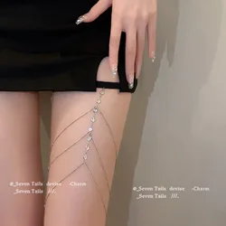 Multi-layer Metal Thigh Chain Sexy Imitation Pearl Leg Chain for Women Bohemian Style Body Chain Personality Leg Jewelry