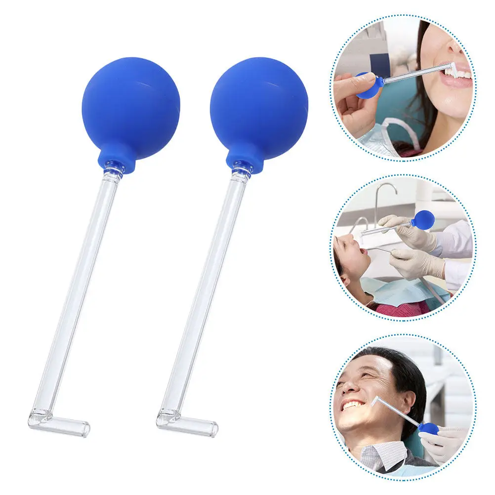 2Pcs Tonsil Stone Remover Manual Style Oral Cleaner PVC Glass Suction Ball Long Tube Dental Flosser Portable Water Flossing Tool