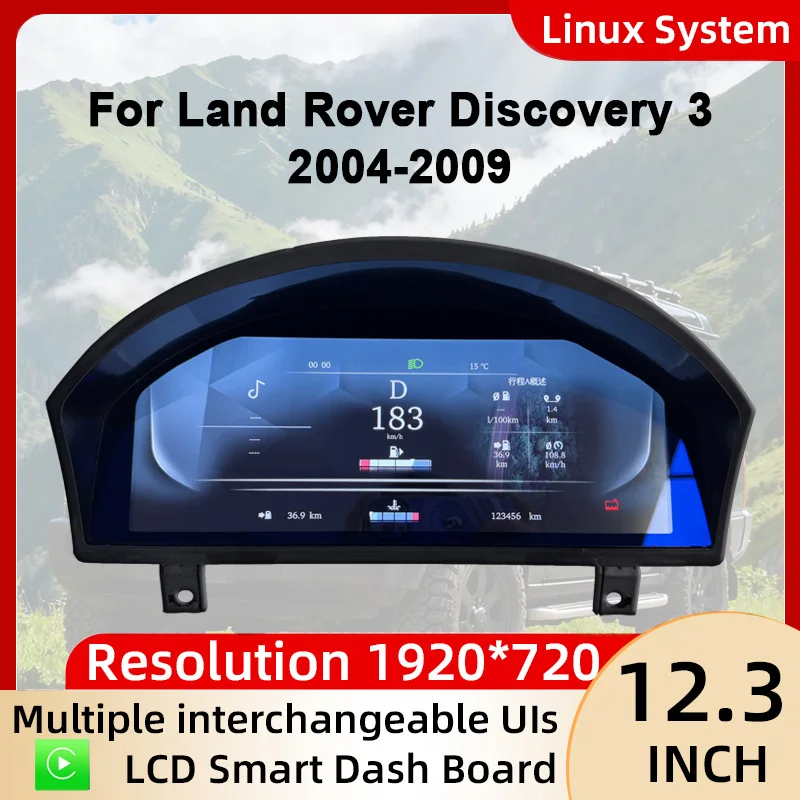 Tableau de bord numérique pour Land Rover Discovery 3 2004-2009/Range Rover Sport 2005-2009, compteu
