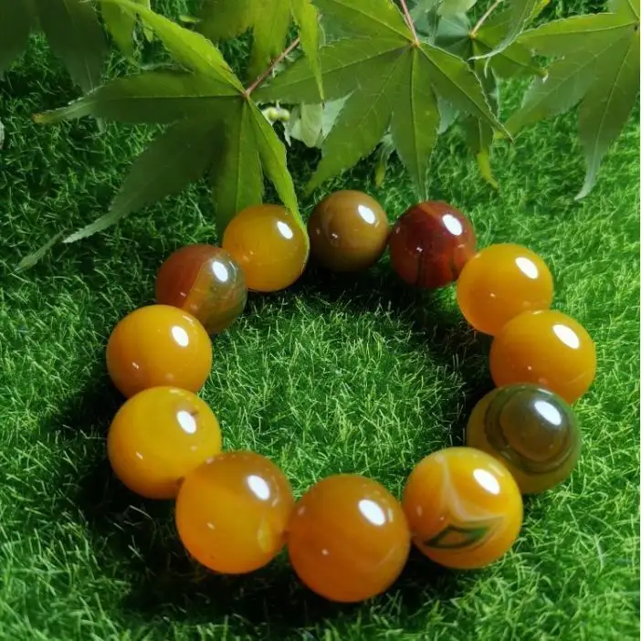 Natural Agate Beads Single Ring Bracelet for Men and Women Simple Bracelets Jewelry