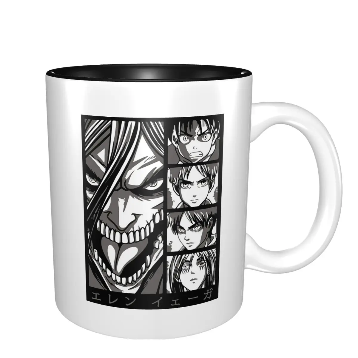 Eren Yeager Attack On Titan, Shingeki No Kyojin Mug Funny Ceramic Coffee Cups Tea Mugs Milk Cup Drinkware Gift for Woman Man