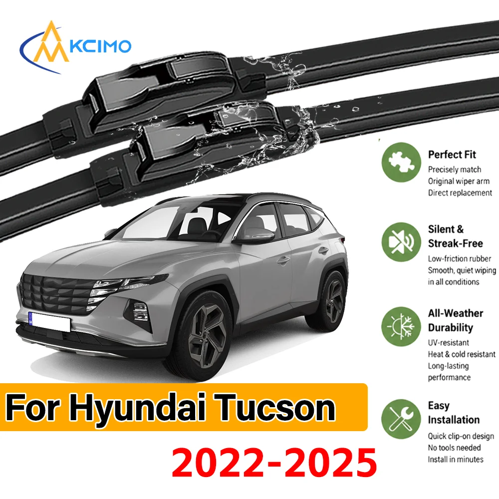 2PCS Car Front Wiper Blades For Hyundai Tucson NX4 2022-2025 Crystal Clear Visibility & Enhanced Driving Safety