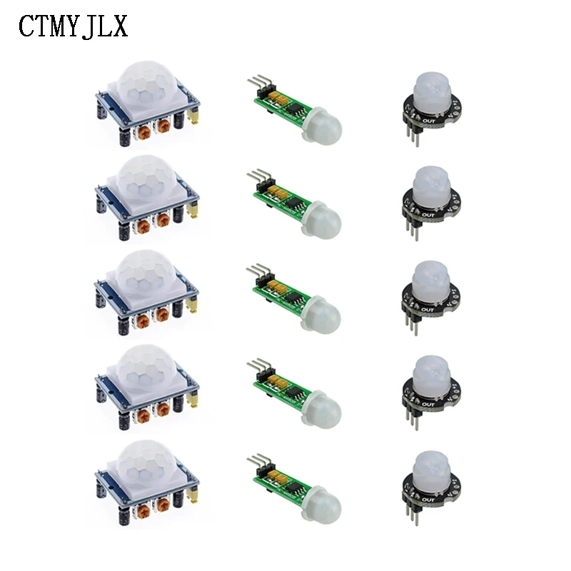 5pcs Mini Infrared PIR Motion Sensor HC-SR501 HC-SR505 MH-SR602 Adjust PIR Human Sensor Detector Module Bracket For Arduino