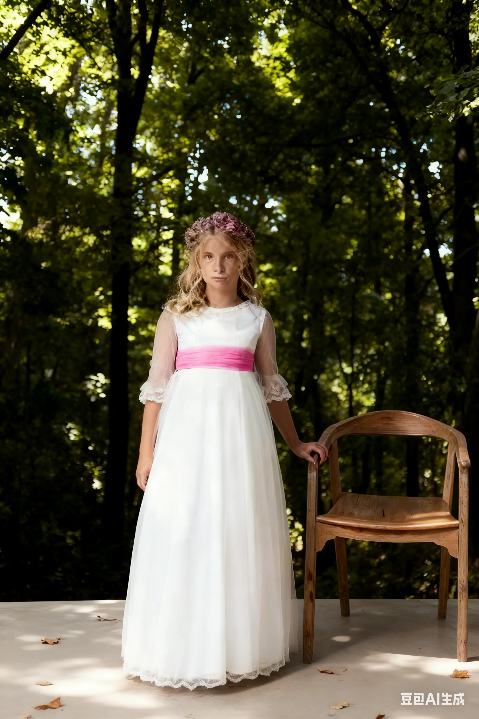 

Long Children's Bridesmaid Dress Simple White Lace Tulle Skirt Colorful Waistband Birthday Party Suitable Girls Outfit