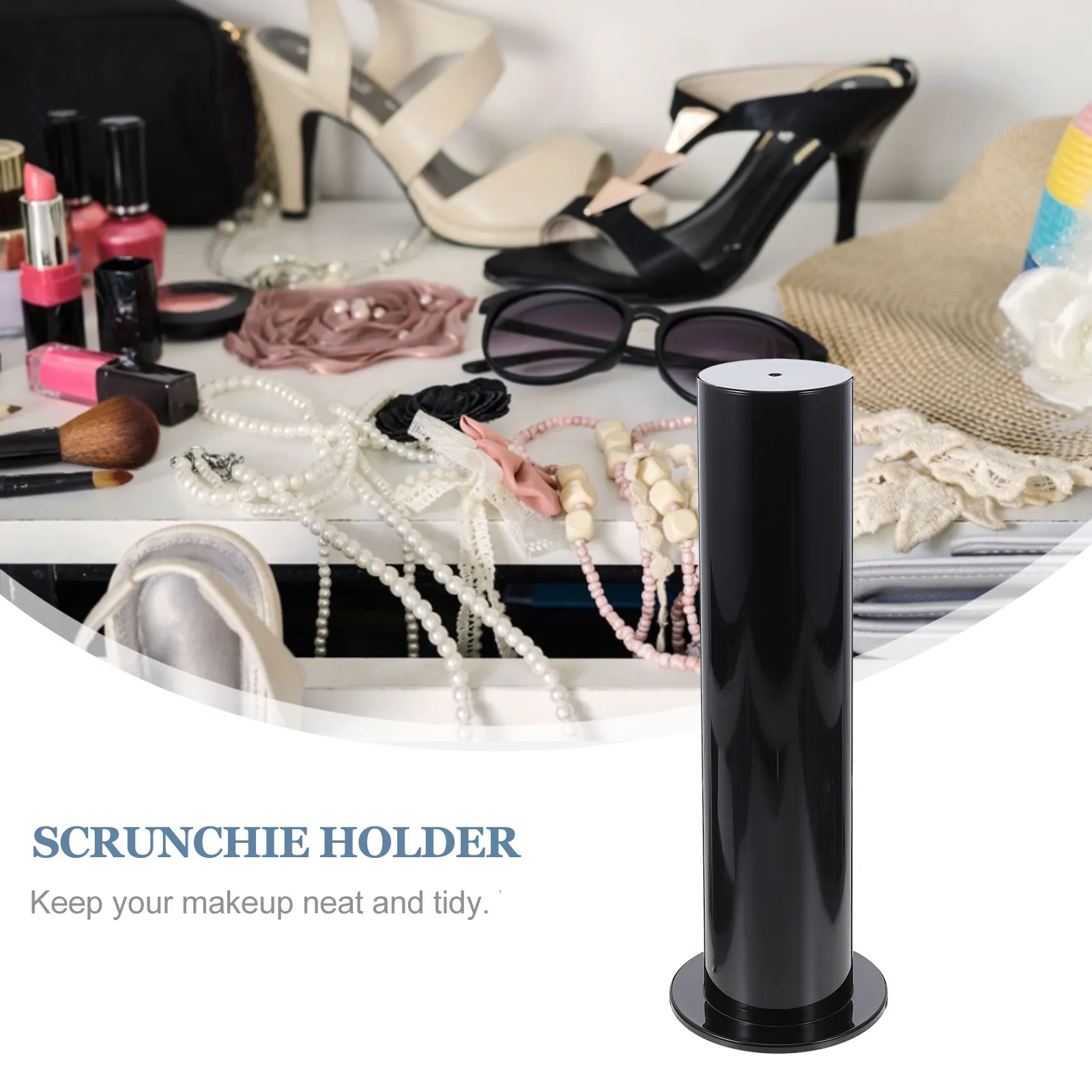 

Acrylic Scrunchie Holder Stand for Hair Ties Elastics Organizing Display Rack Jewelry Accessories Storage Women Girls Gift