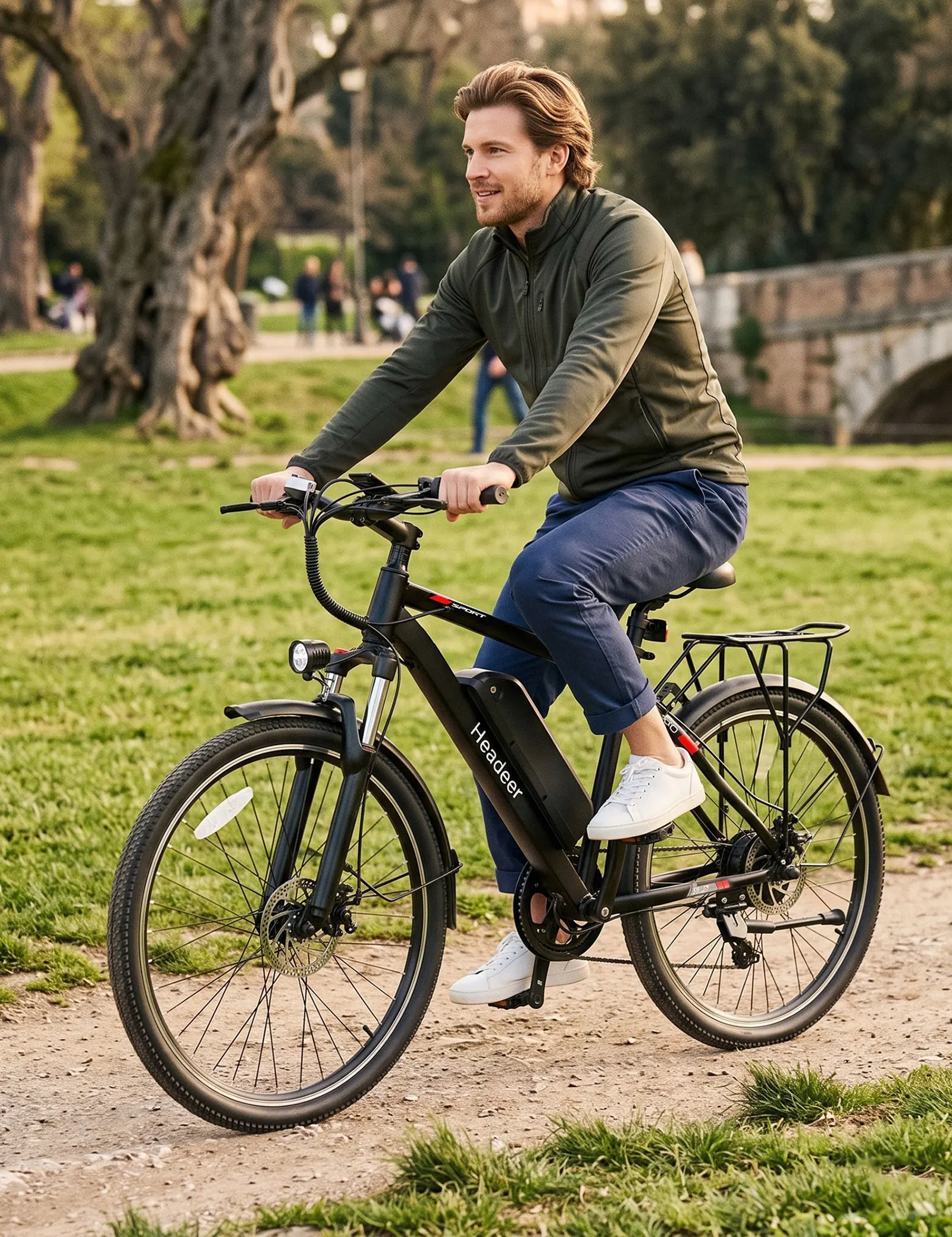 HEADEER BK1350 26" Electric Mountain Bike 250W E-Bike 48V 15Ah Removable Battery Up to 100KM Pedal Assist Dual Disc Brakes UK