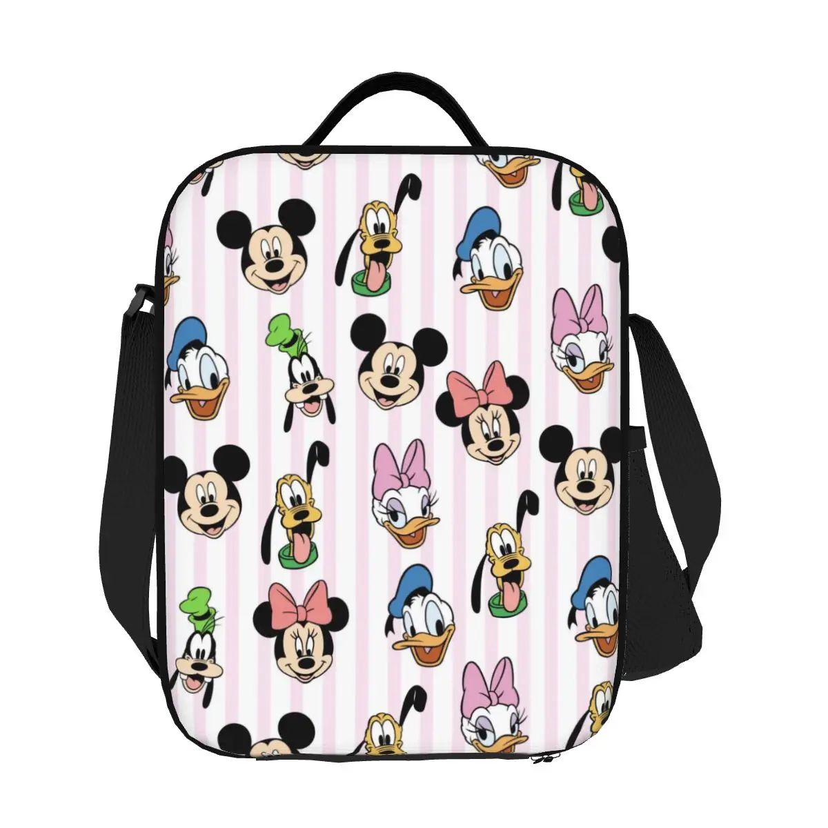 

Custom Minnie Mickey Mouse Cartoon Animation Portable Lunch Boxes for Women Waterproof Thermal Cooler Food Insulated Lunch Bag