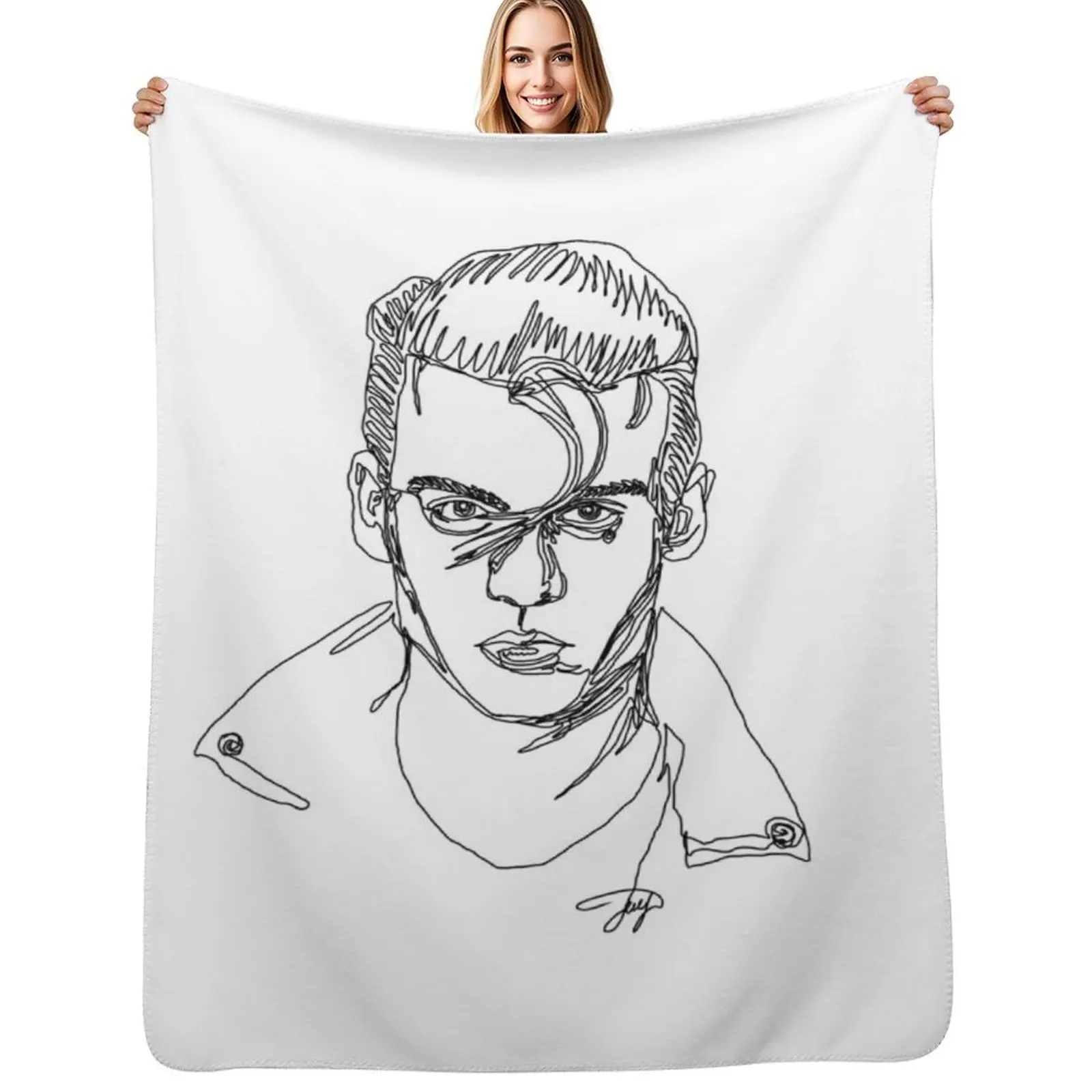 Johnny Depp, line art Throw Blanket Cute blankets ands Soft cosplay anime Beautifuls Bed linens Blankets
