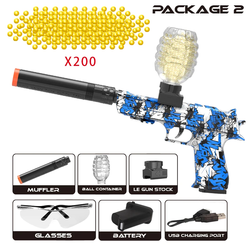 Electric desert eagle gel ball blasting toy gun, high-speed charging, outdoor CS shooting game props