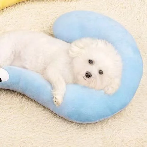 Pet U Shaped Neck Pillow Soft Comfort Sleep Headrest Cushion For Small Puppy Kitten Dogs Cats Rest Supplies image 3