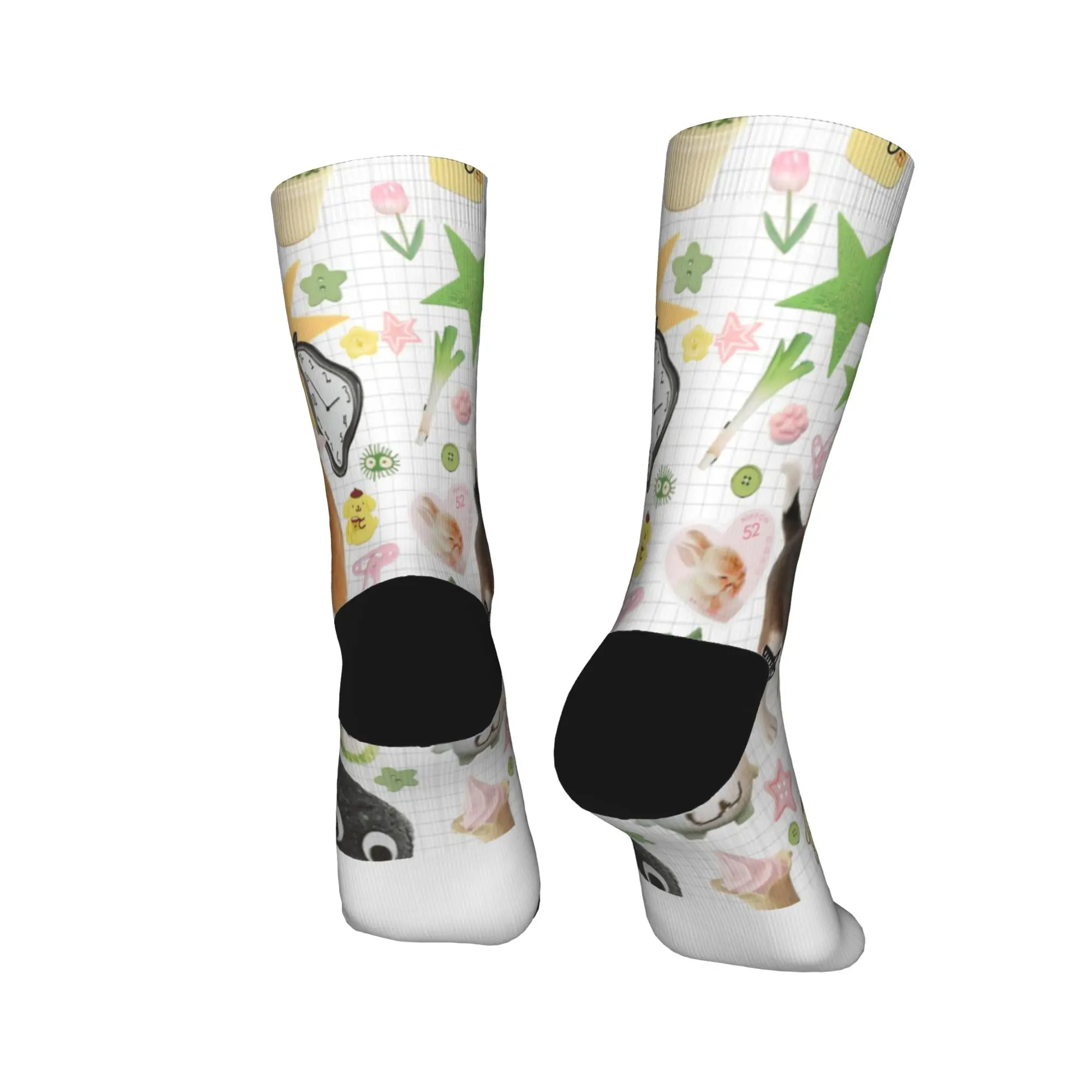 Skarpety z memami o kotach, gotyckie pończochy, zimowe skarpety męskie antybakteryjne, ciepłe, miękkie, designerskie skarpety rowerowe