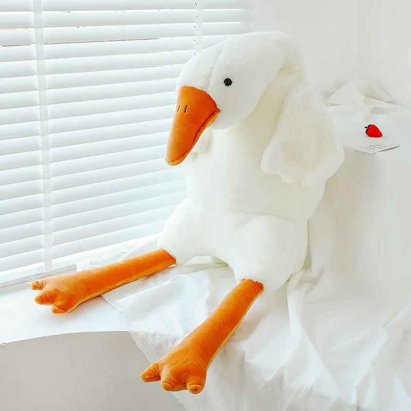 90-190cm Lovely Big White Goose Throw Pillow Plush Toy Big Goose Doll Doll Doll Sleep on Bed Birthday Gift Girl