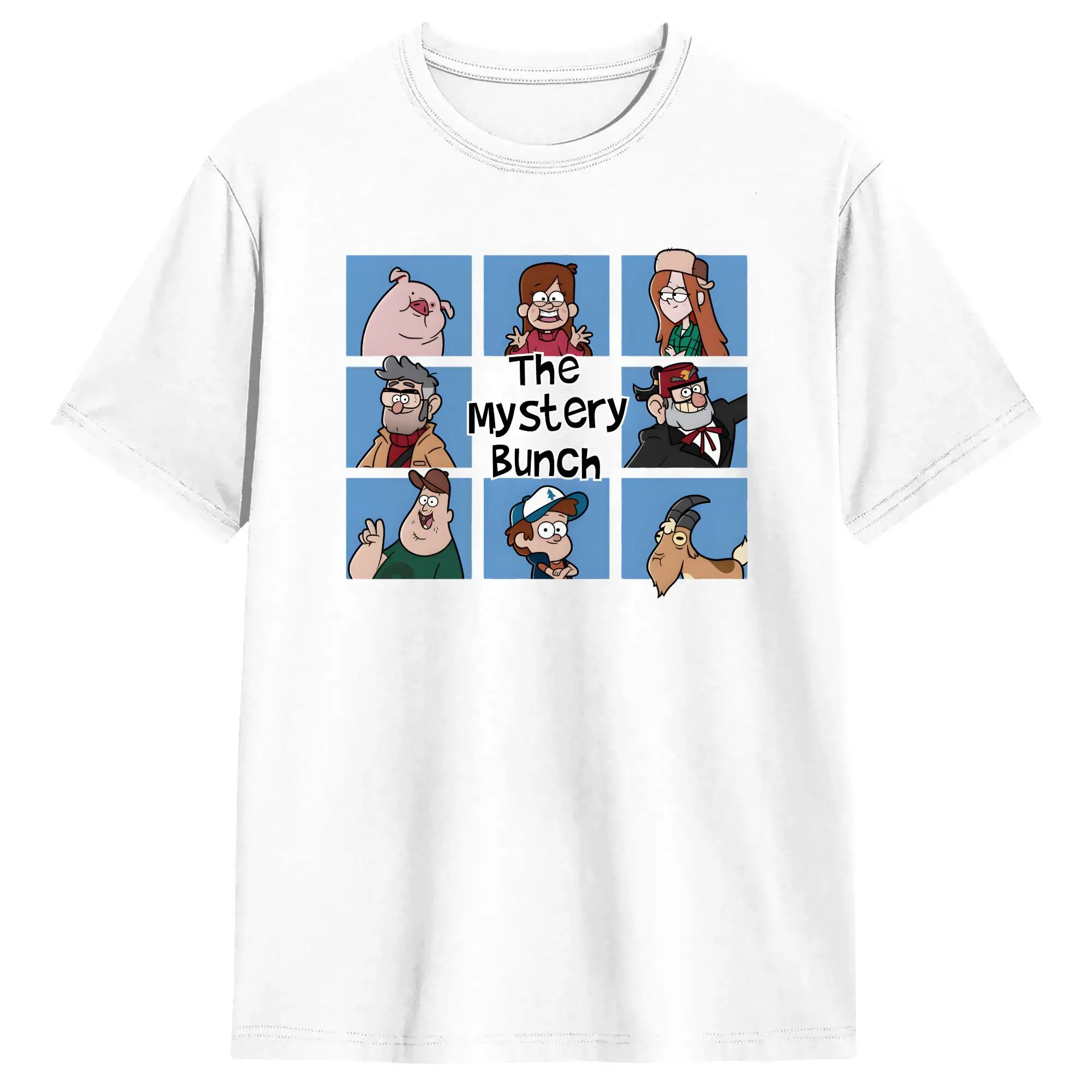 Men The Mystery Bunch T Shirts G-Gravity Falls Pure Cotton Clothing Vintage Short Sleeve Round Collar Tees Birthday Gift T-Shirt